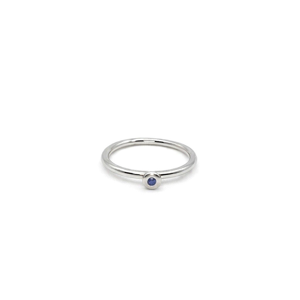 Sapphire Stacking Ring - 9 Carat White Gold - Image 3