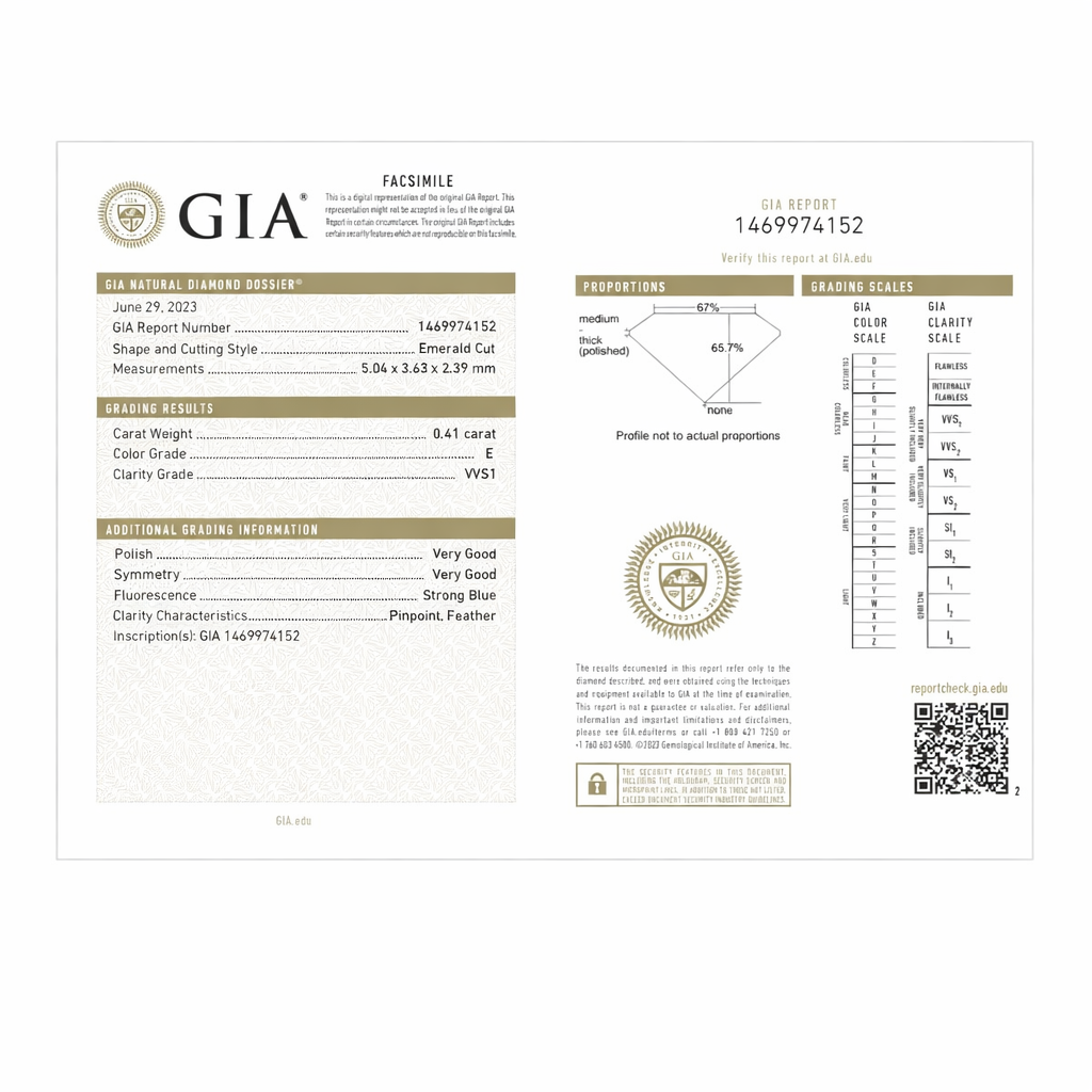 Emerald Cut Diamond Solitaire Ring - Platinum - Image 2