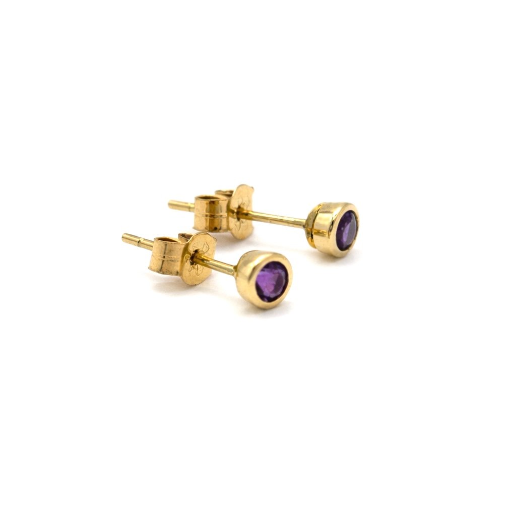 Amethyst Studs - 9ct Gold
