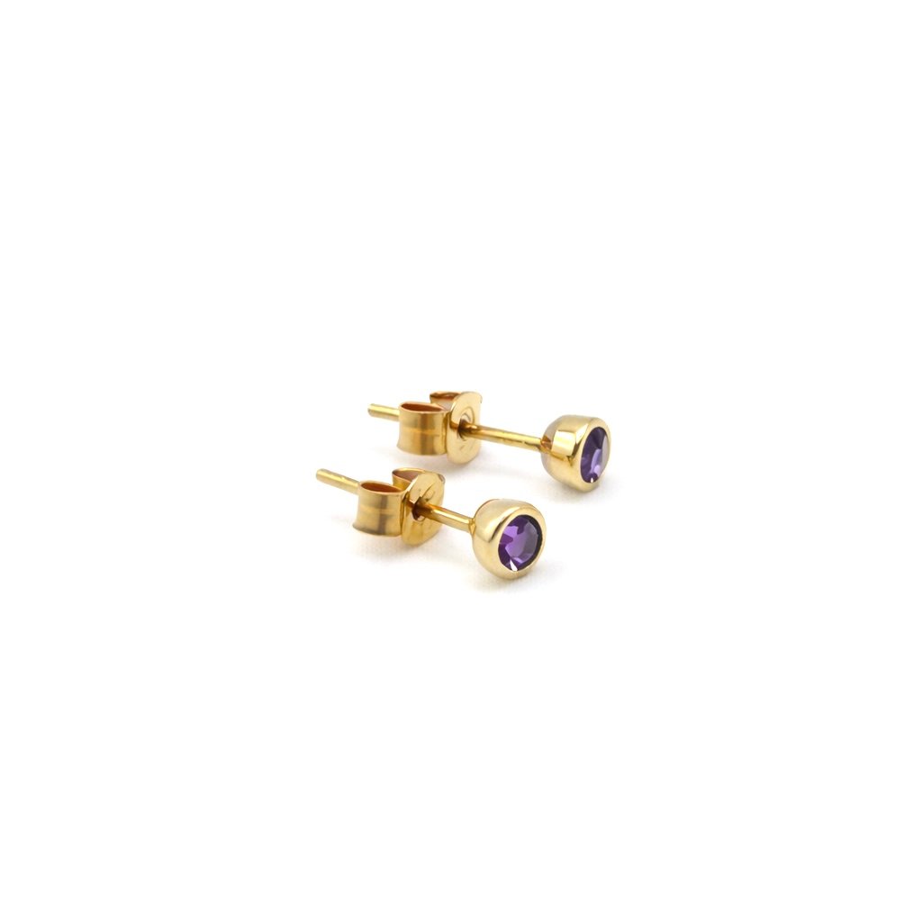 Amethyst Studs - 9ct Gold - Image 4