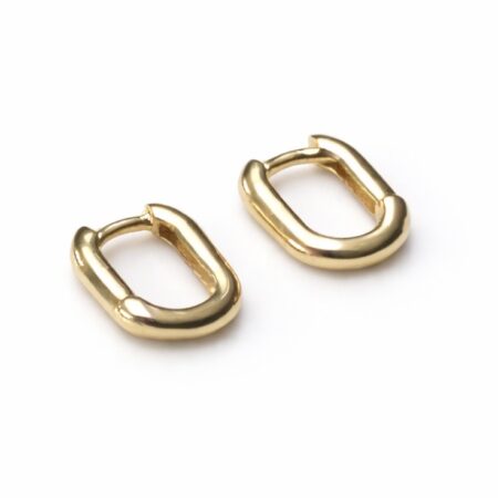 Oval Hoop Earrings - 9 Carat Gold