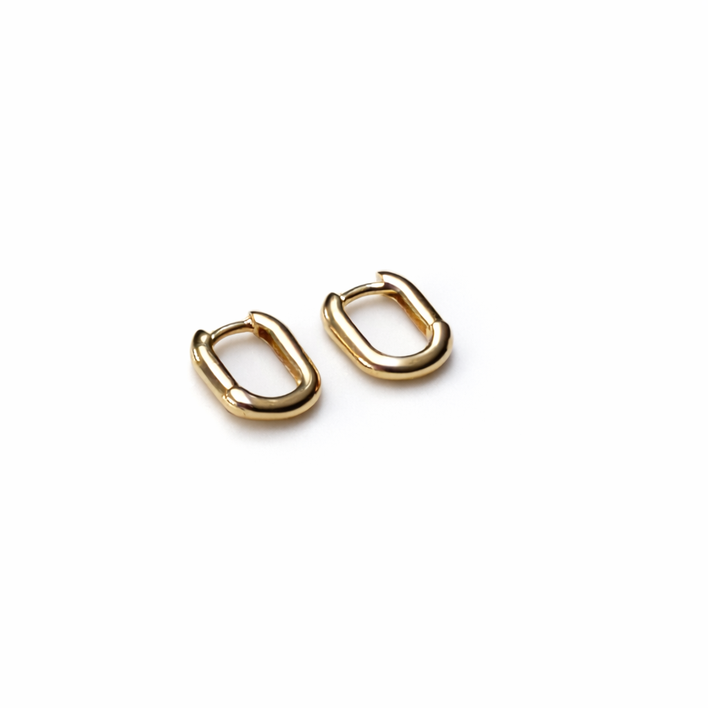 Oval Hoop Earrings - 9 Carat Gold - Image 2