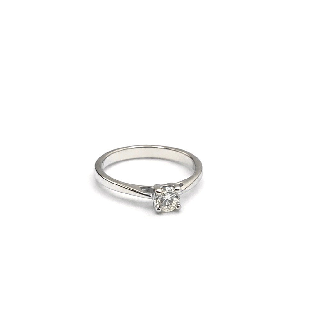 Diamond Solitaire Ring - 9ct White Gold - Image 3