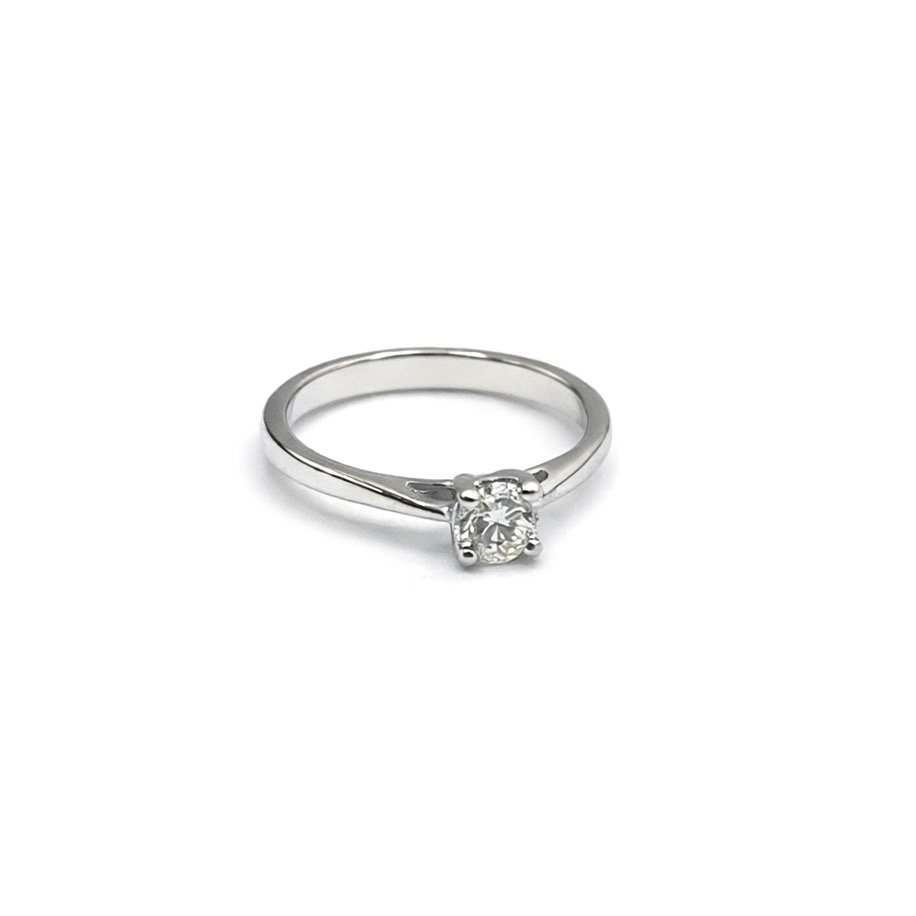 Diamond Solitaire Ring - 9ct White Gold - Image 4