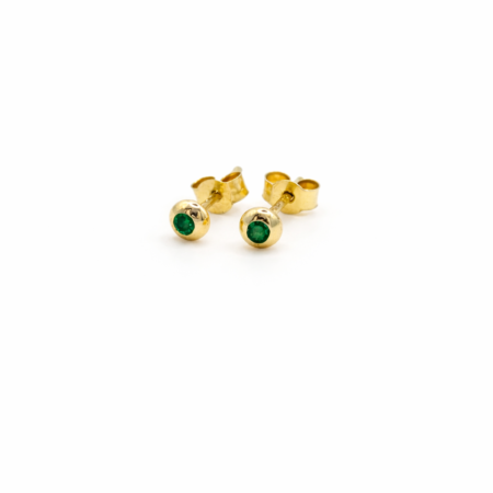Emerald Stud Earrings - 9ct Gold