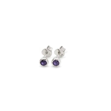 Amethyst  9ct White Gold  Stud Earrings