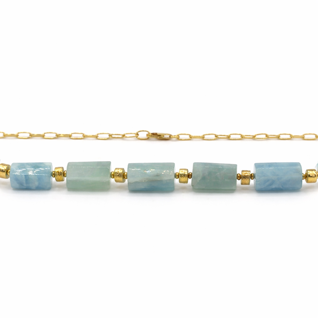 Aquamarine Necklace - Gold Vermeil - Image 2