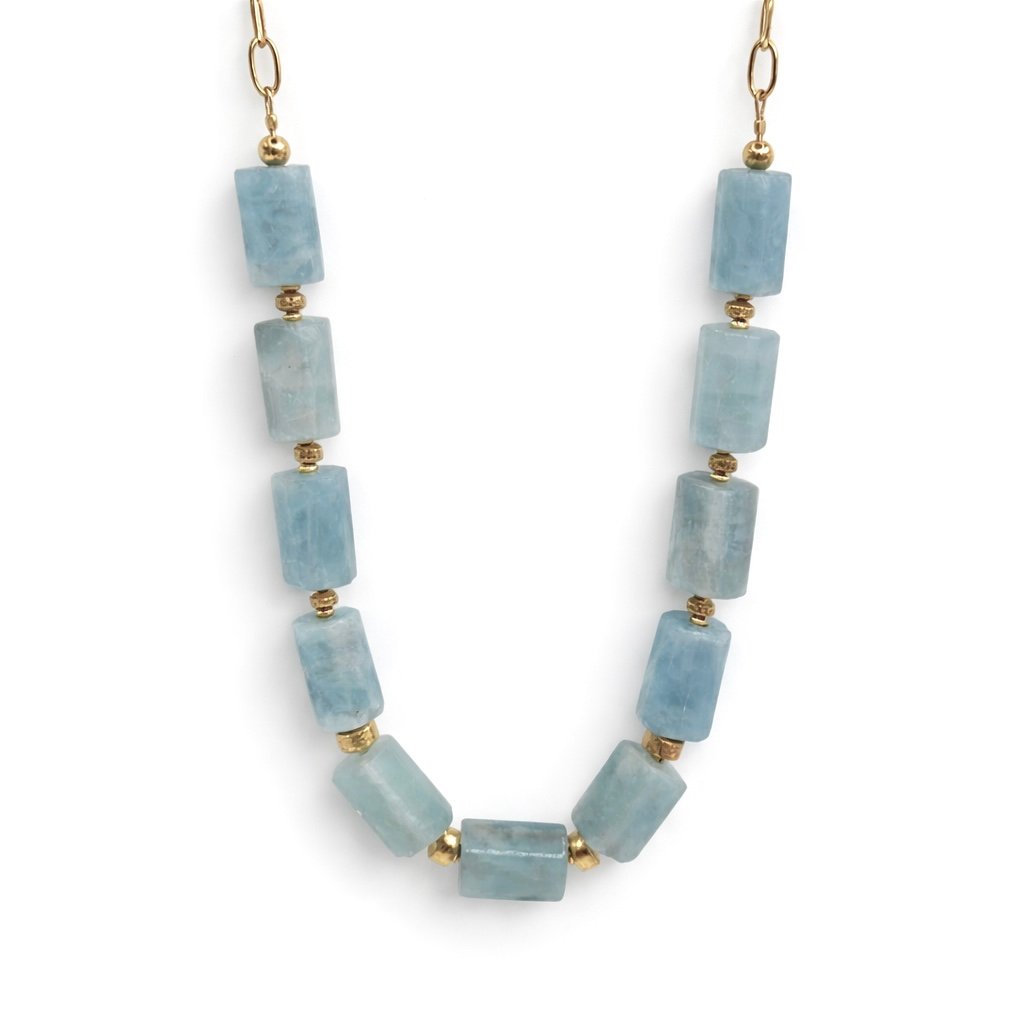 Aquamarine Necklace - Gold Vermeil - Image 3