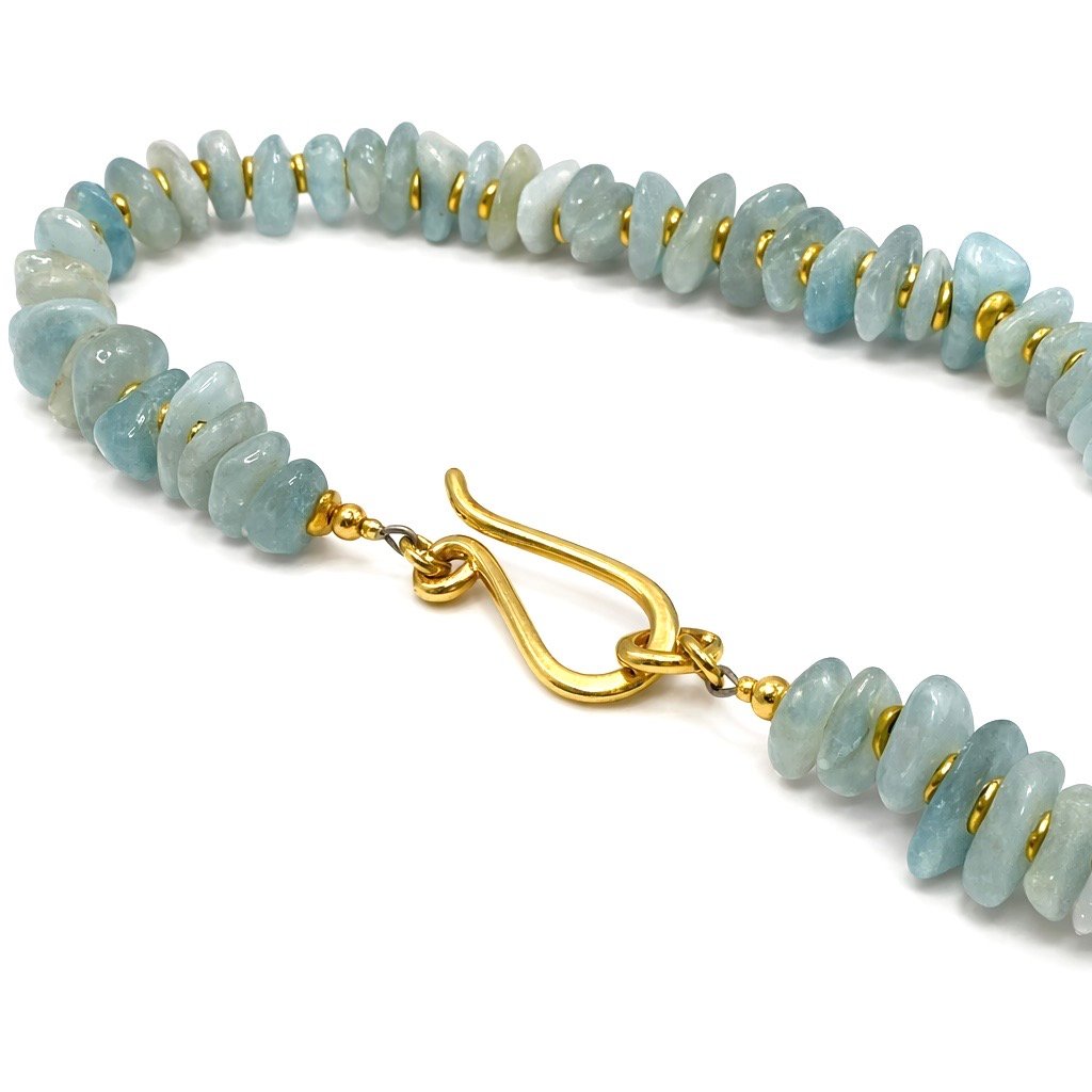 Aquamarine Necklace - Gold Vermeil - Image 3