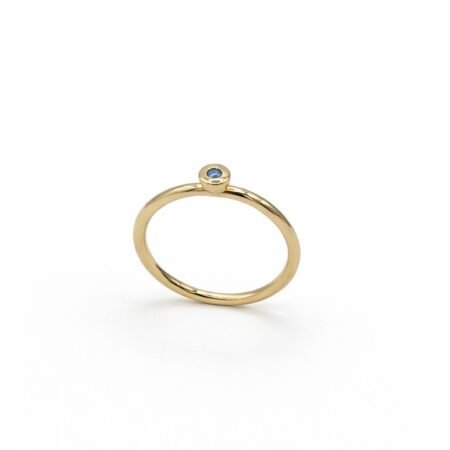 Blue Topaz Stacking Ring - 9 Carat Gold