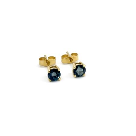 London Blue Topaz Stud Earrings - 9 Carat Gold