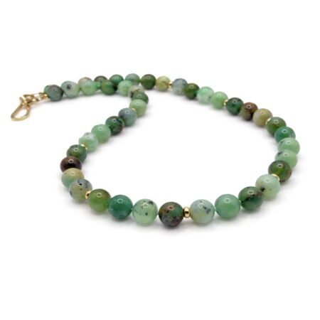 Chrysoprase Necklace 9ct Gold