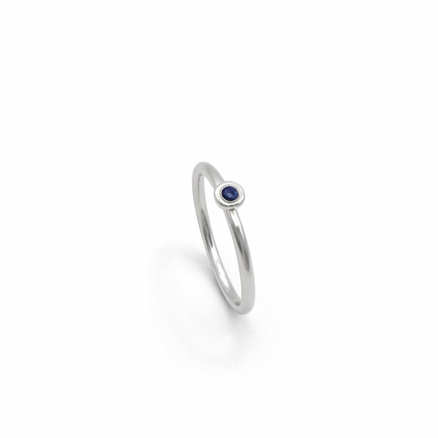 Sapphire Stacking Ring - 9 Carat White Gold