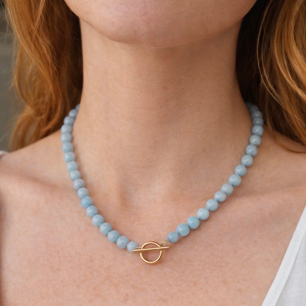 Aquamarine Necklace - 9ct Gold - Image 4