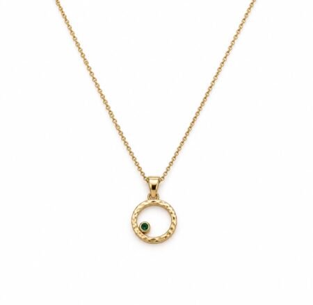 Emerald Circle Pendant - 9 Carat Gold