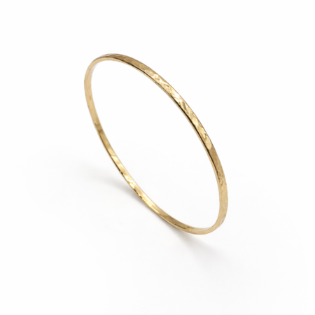 Hammered Bangle - 9 Carat Gold