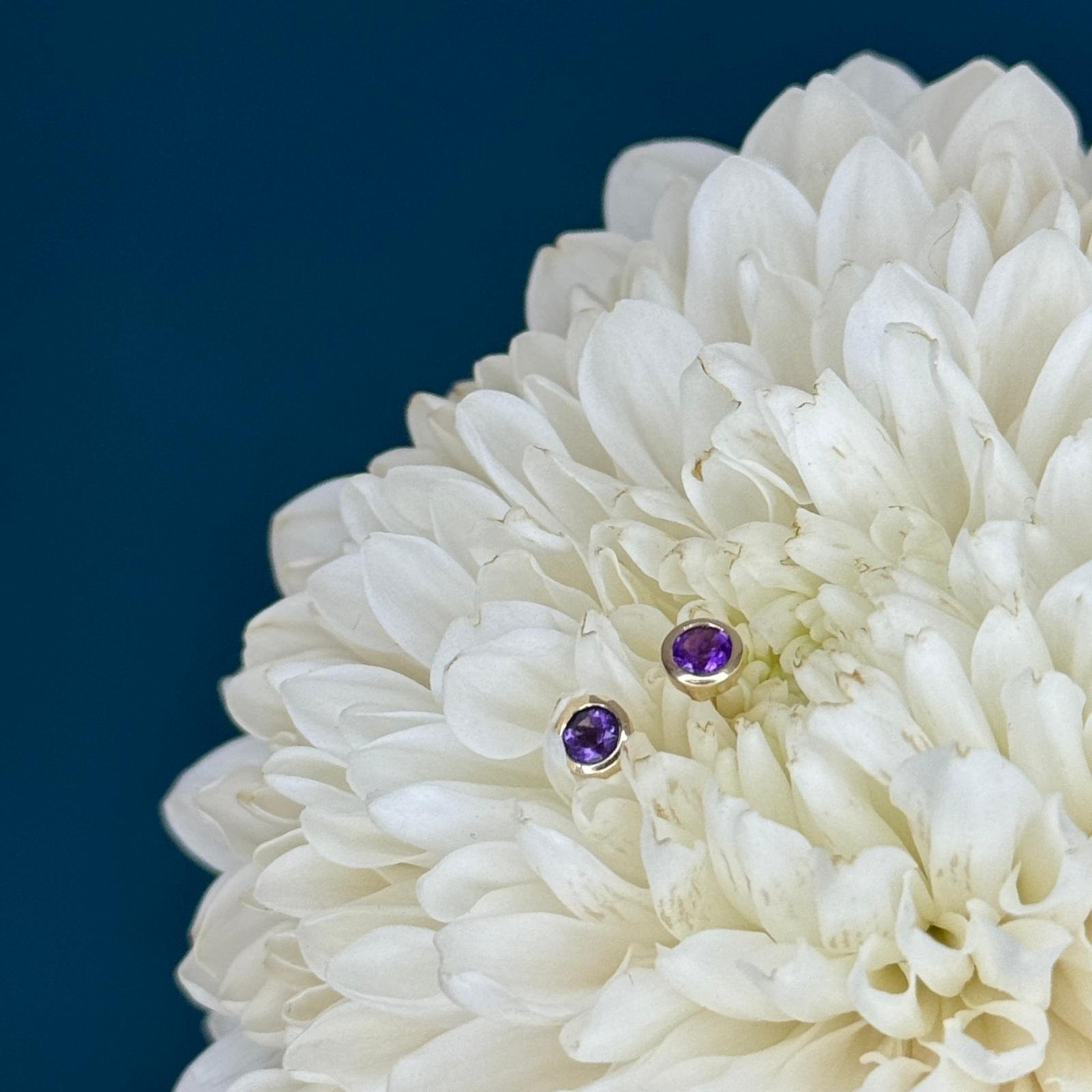 Amethyst Studs - 9ct Gold - Image 2