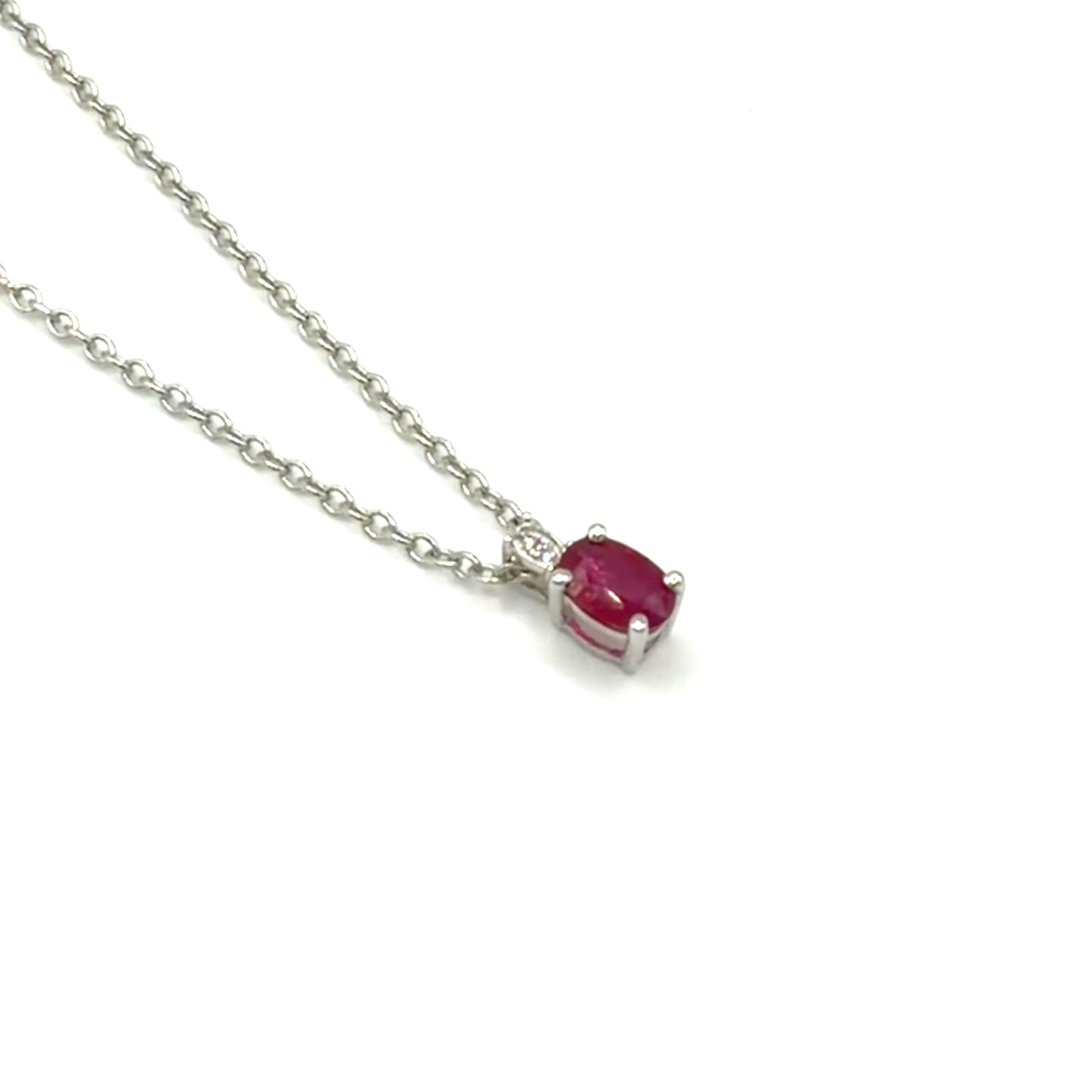 Ruby and Diamond Pendant - 18 Carat White Gold - Image 3