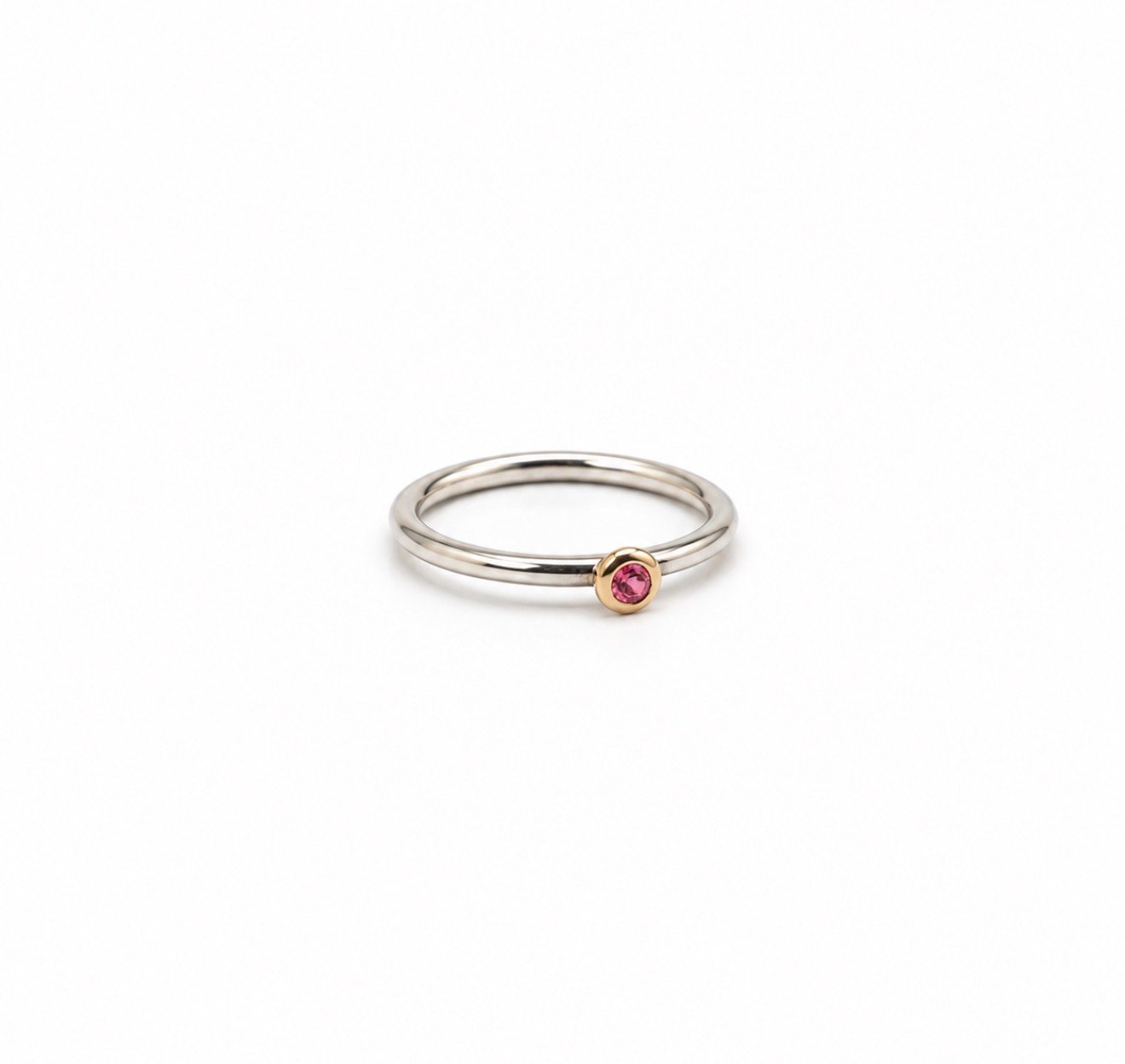 Pink Sapphire Ring - 9 Carat Gold & Sterling Silver - Image 2