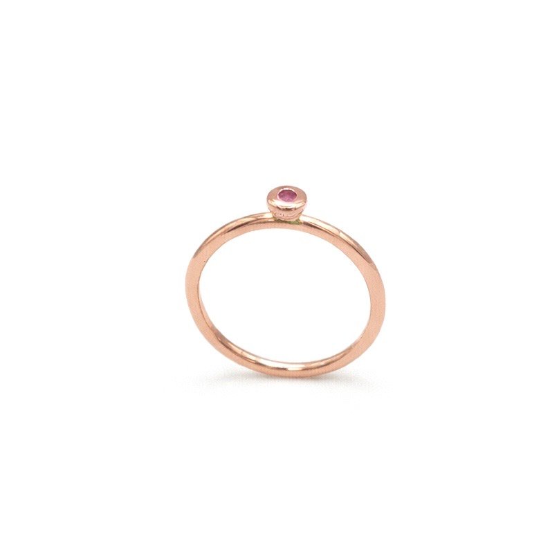 Pink Tourmaline Stacking Ring - 9 Carat Rose Gold