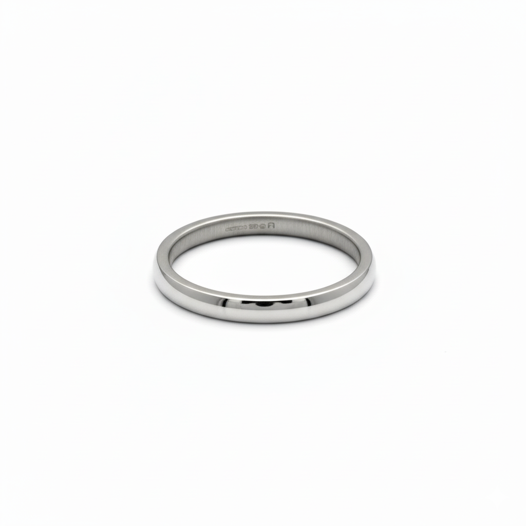 Platinum Plain Ring - Image 3