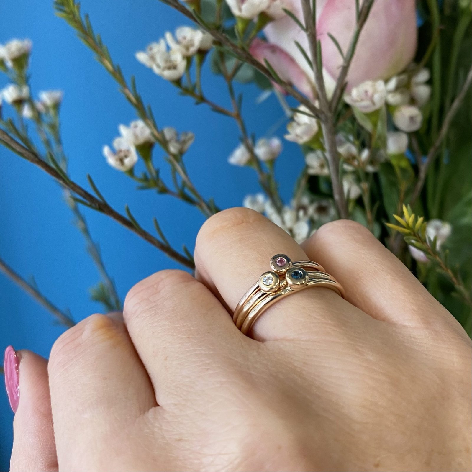 Pink Tourmaline Stacking Ring - 9 Carat Rose Gold - Image 3