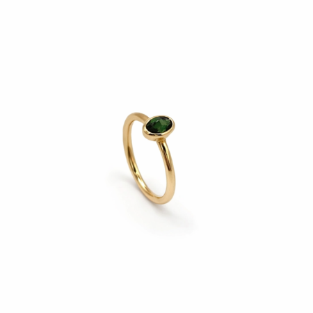 Green Tourmaline Ring - 9 Carat Gold