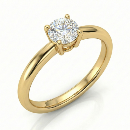 Solitaire Diamond Ring - 18ct Gold