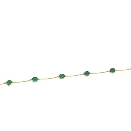 Emerald Oval Chain Bracelet - 18 Carat Gold
