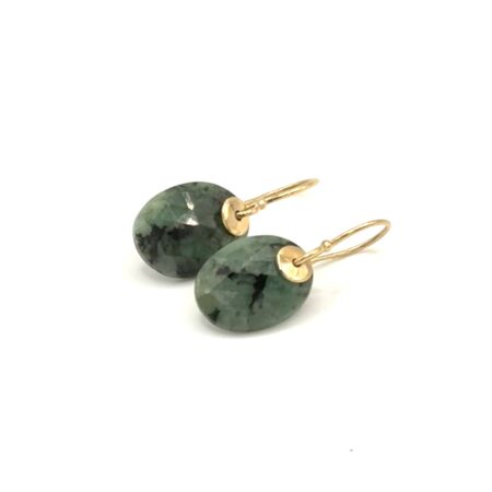 Emerald Drop Earrings - 9 Carat Gold