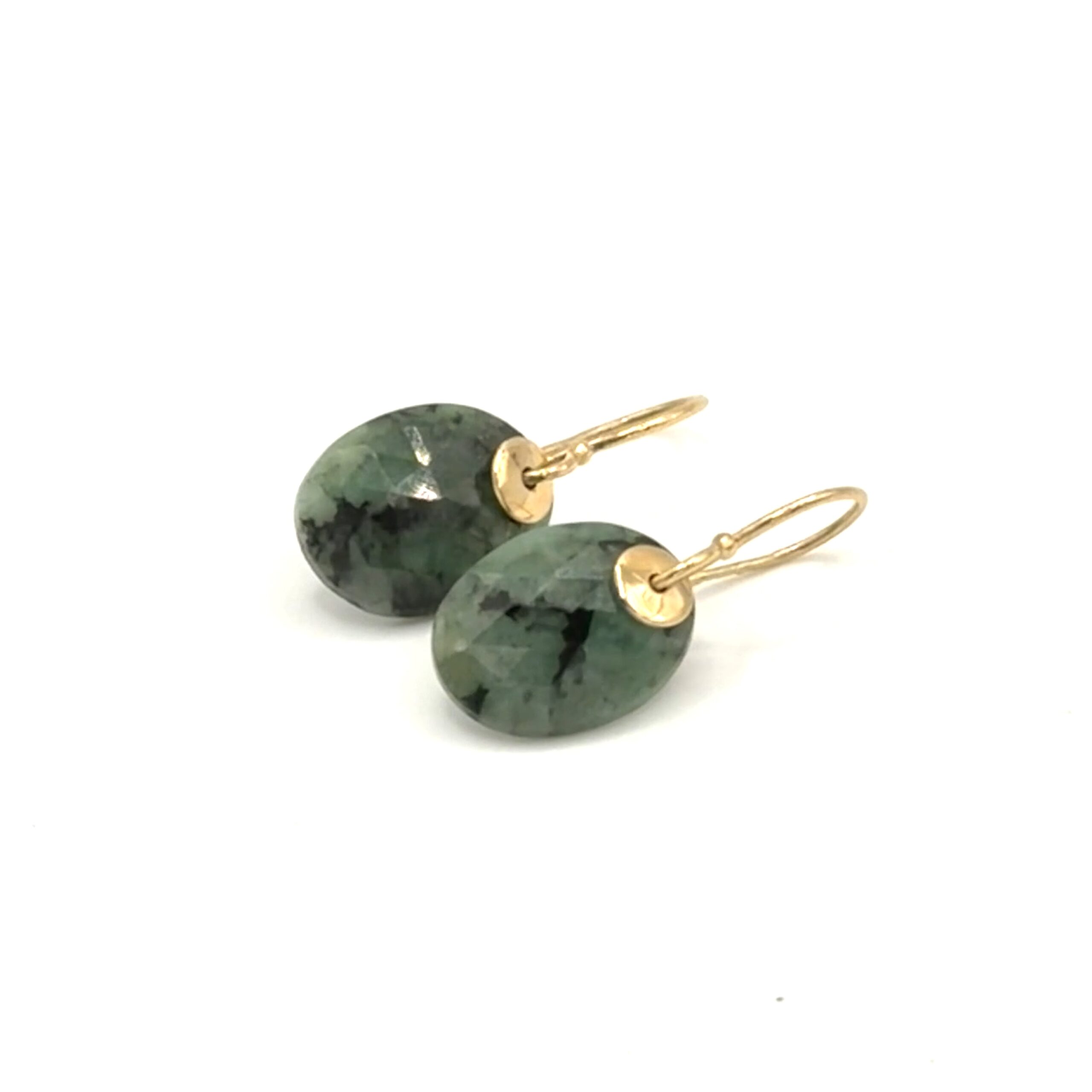 Emerald Drop Earrings - 9 Carat Gold