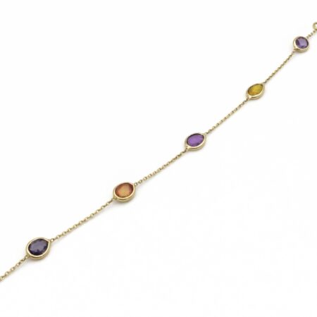Sapphire Oval Chain Bracelet - 14 Carat Gold