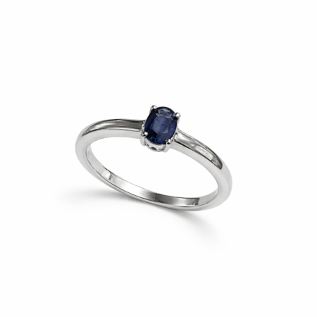 Blue Sapphire Ring - Sterling Silver