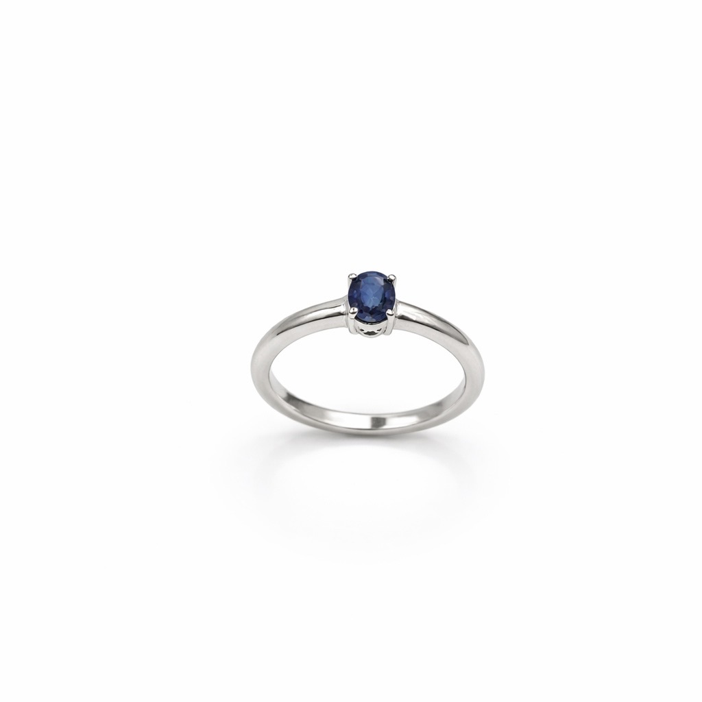 Blue Sapphire Ring - Sterling Silver