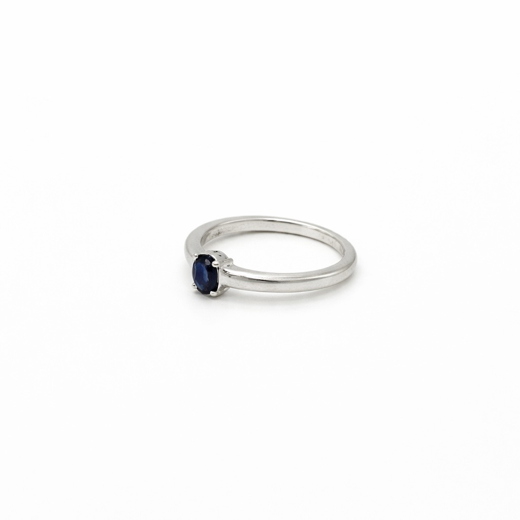 Blue Sapphire Ring - Sterling Silver - Image 2