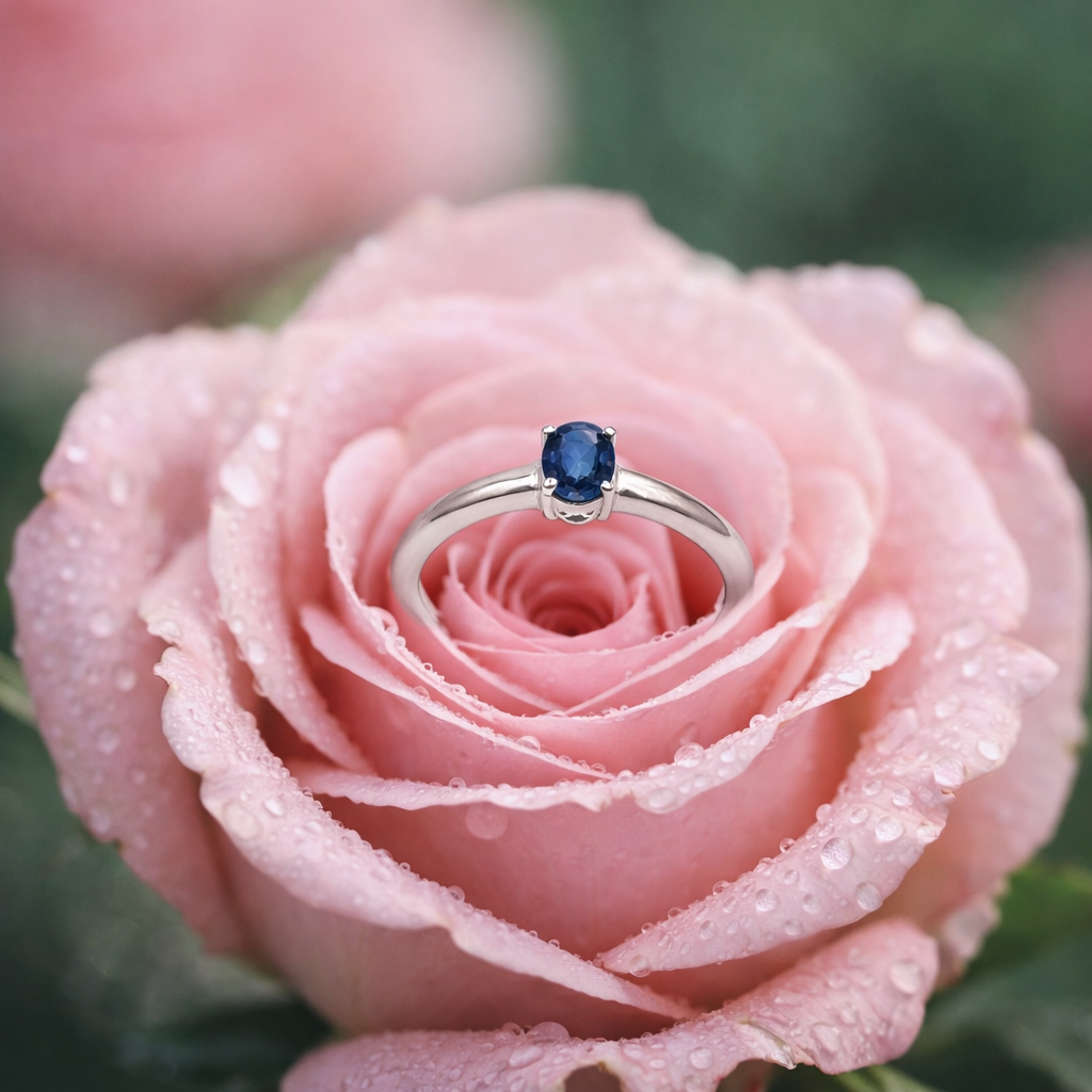 Blue Sapphire Ring - Sterling Silver - Image 3