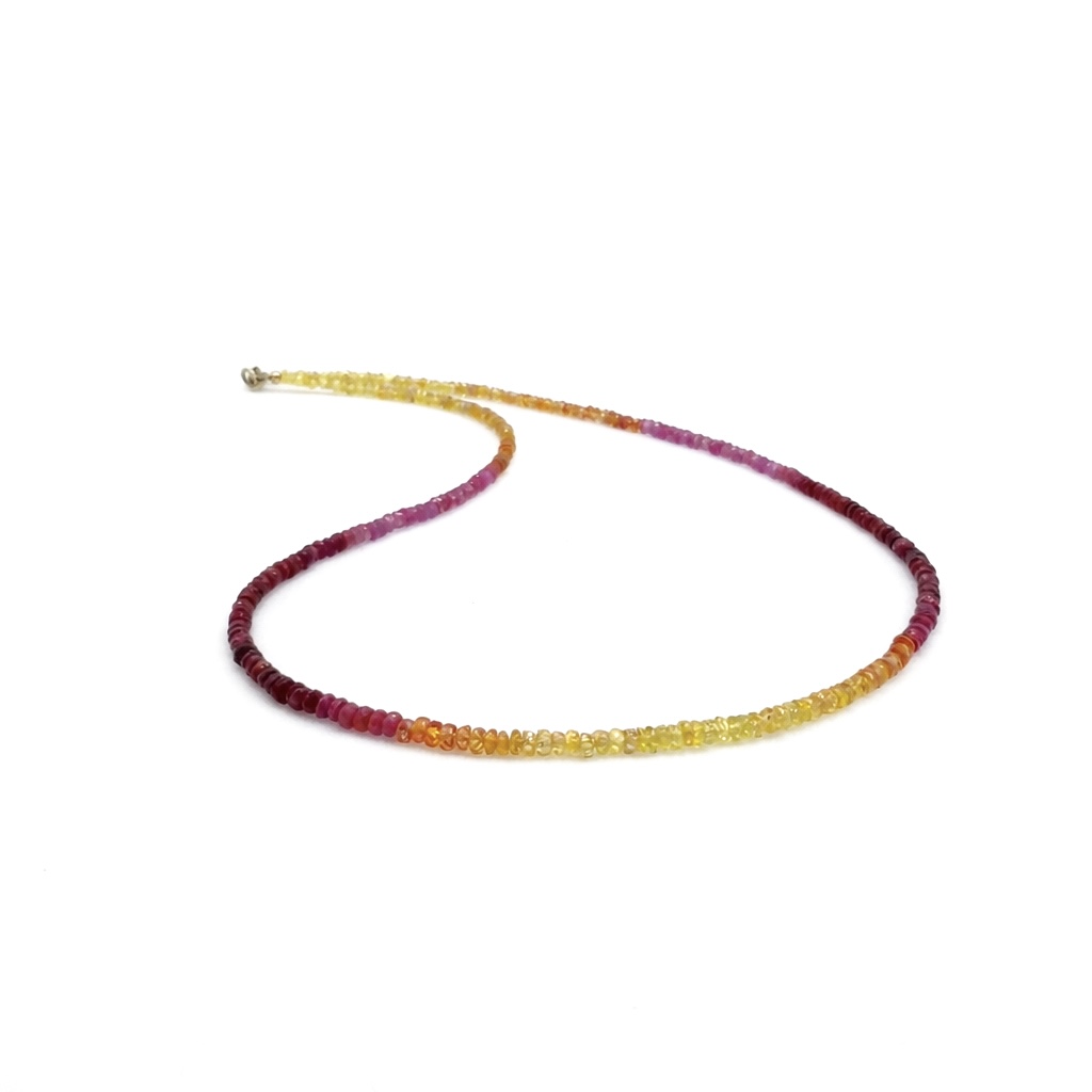 Sapphire & Ruby Necklace - 9 Carat Gold