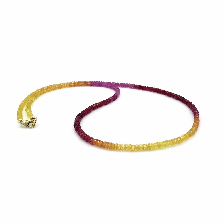 Sapphire & Ruby Necklace - 9 Carat Gold - Image 4