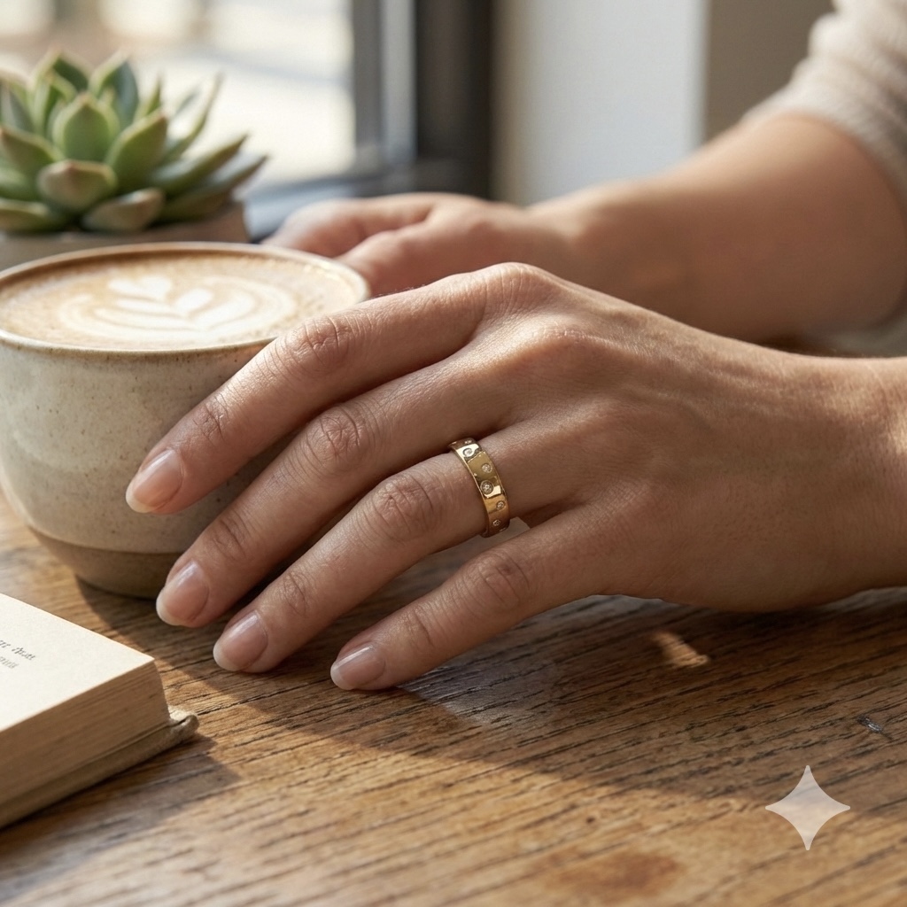 Diamond Sprinkle Ring - 9ct Gold - Image 5