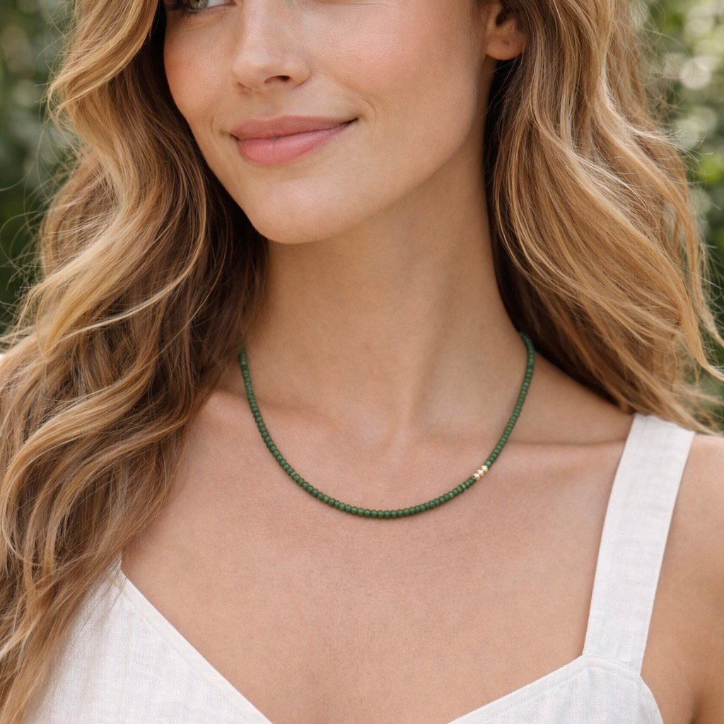 Tsavorite Garnet Necklace - 9 Carat Gold - Image 4