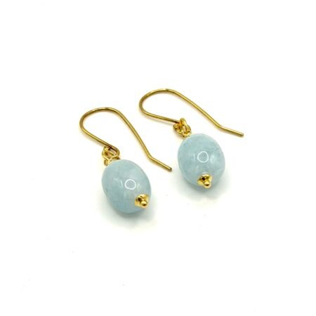 Aquamarine Drop Earrings - Gold Vermeil