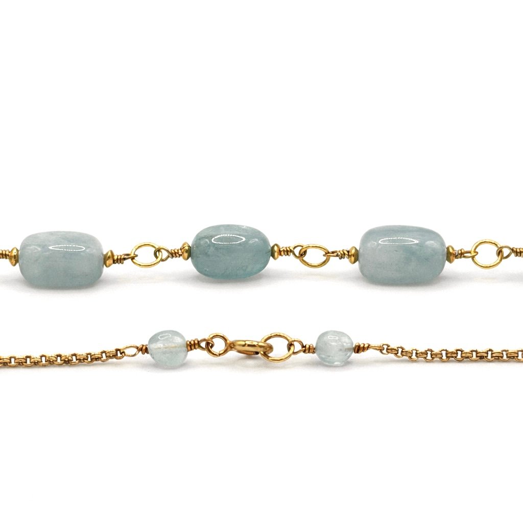 Aquamarine Necklace - Gold Vermeil - Image 3