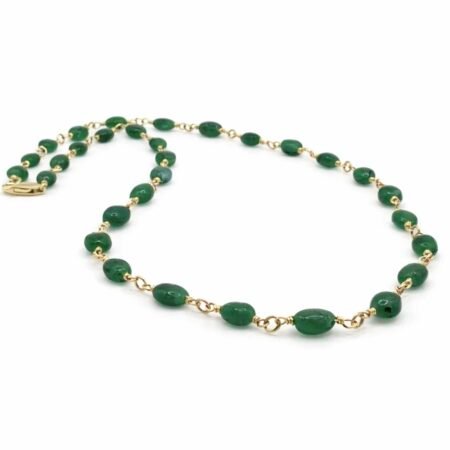 Emerald Chain Necklace - 9 Carat Gold