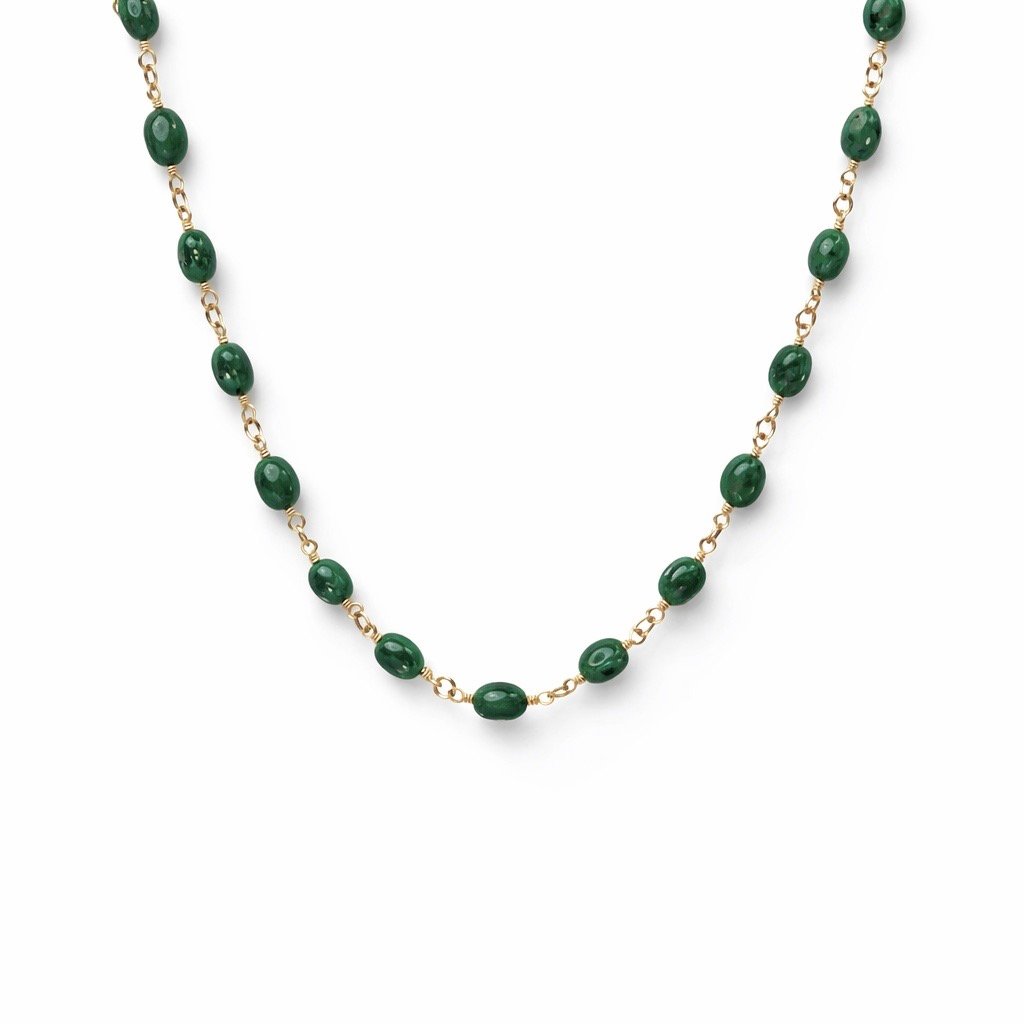 Emerald Chain Necklace - 9 Carat Gold - Image 2