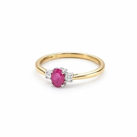 Diamond and Ruby Ring - 9ct Gold