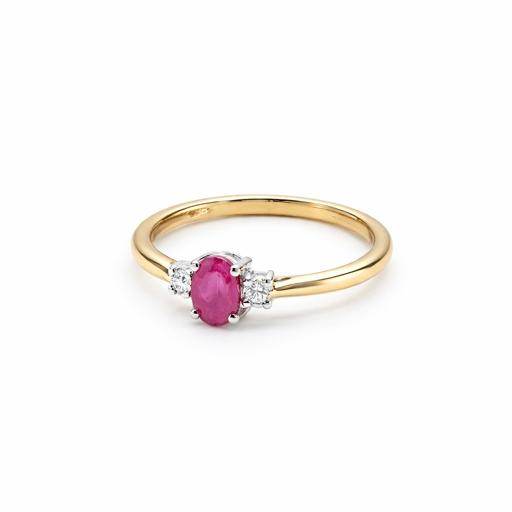 Diamond and Ruby Ring - 9ct Gold