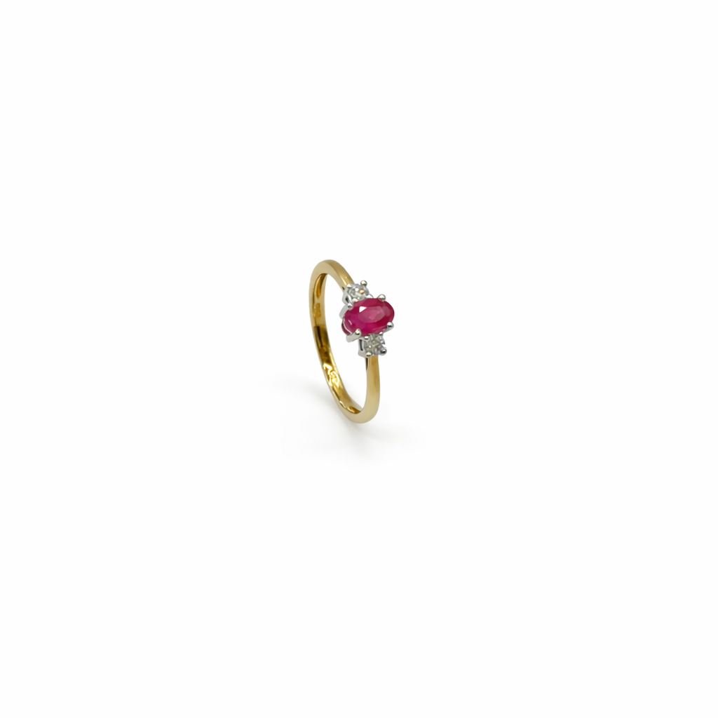 Diamond and Ruby Ring - 9ct Gold - Image 3