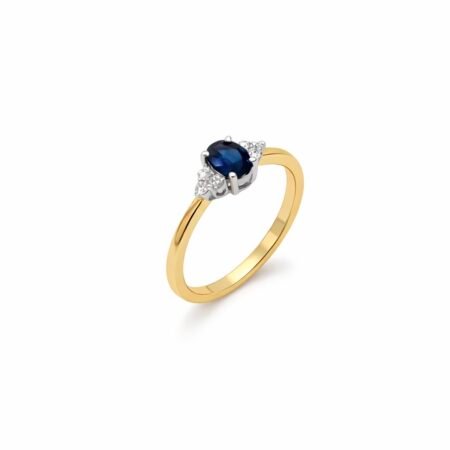 Sapphire and Diamond Ring - 18ct Gold