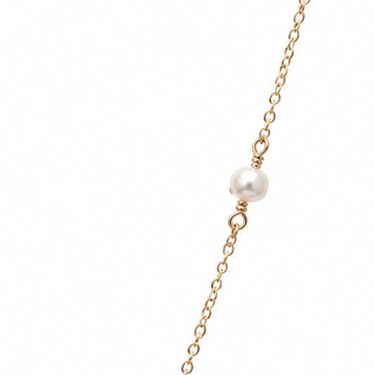 Aquamarine and Freshwater Pearl Necklace - 9ct Gold - Image 2