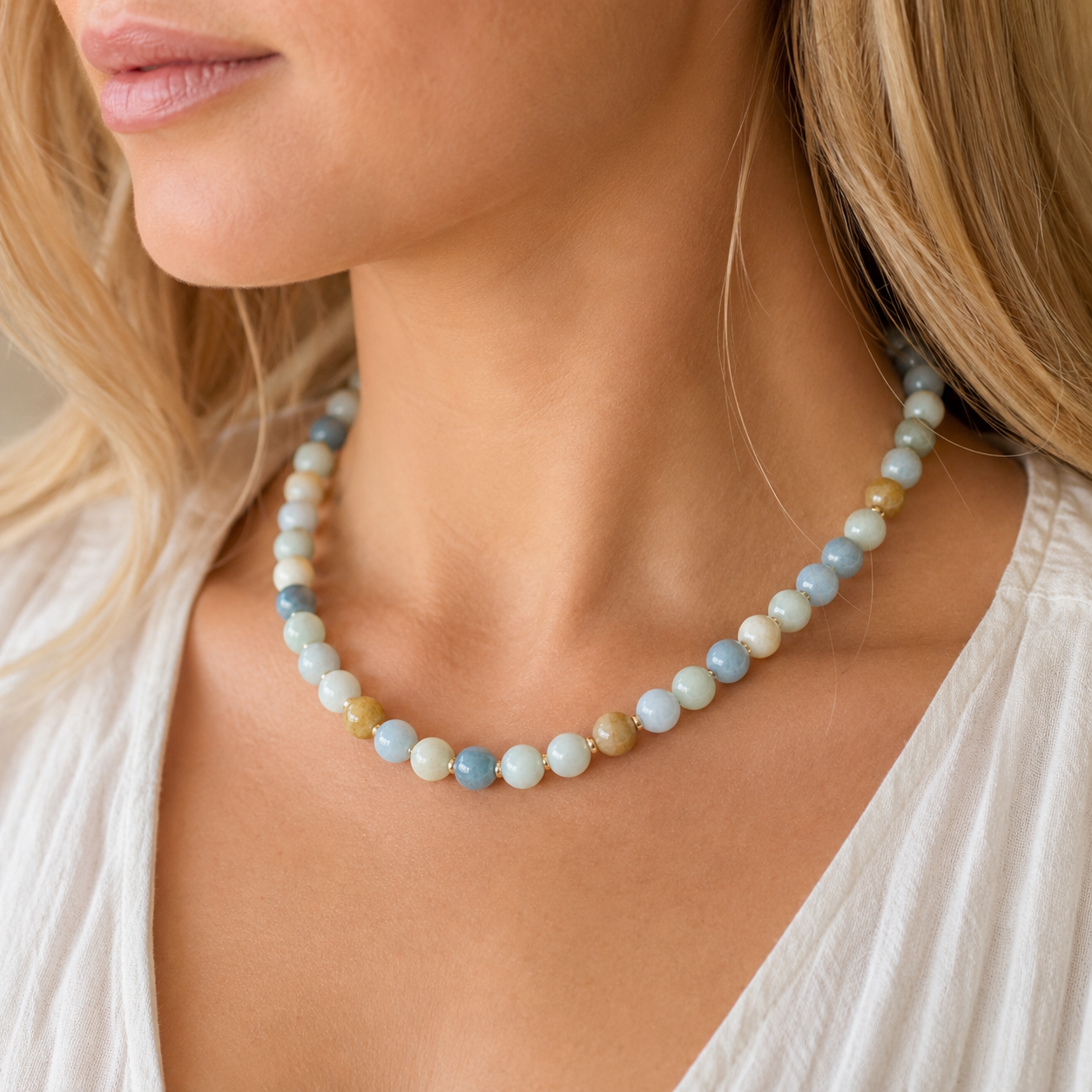 Aquamarine Necklace - 9ct Gold - Image 3